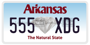 555XDG  license plate in AR