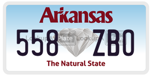 558ZBO  license plate in AR