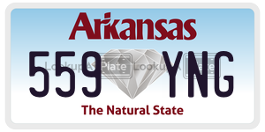 559YNG license plate in Arkansas