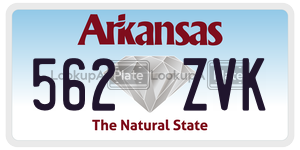 562ZVK  license plate in AR