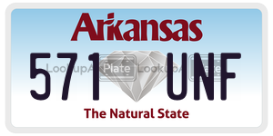 571UNF  license plate in AR