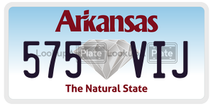 575VIJ license plate in Arkansas