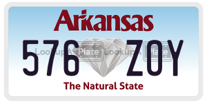 576ZOY  license plate in AR