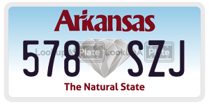 578SZJ  license plate in AR