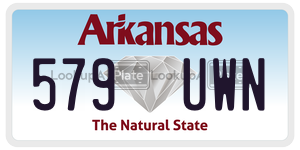 579UWN  license plate in AR