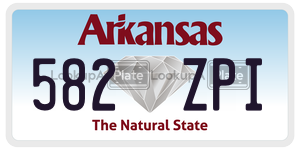 582ZPI  license plate in AR