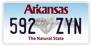 592ZYN  license plate in AR