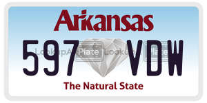 597VDW  license plate in AR