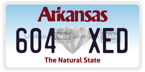 604XED  license plate in AR
