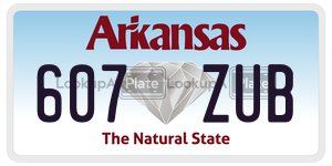 607ZUB  license plate in AR