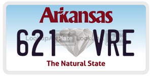 621VRE  license plate in AR