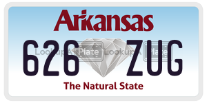 626ZUG  license plate in AR