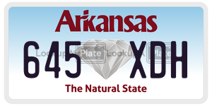 645XDH  license plate in AR