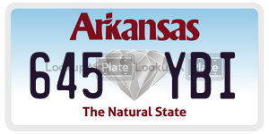 645YBI  license plate in AR