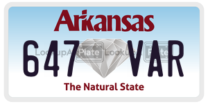647VAR  license plate in AR