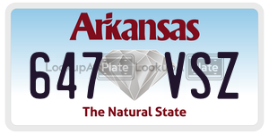 647VSZ  license plate in AR