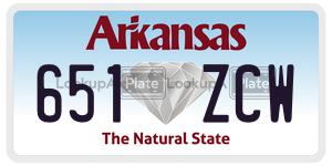 651ZCW  license plate in AR