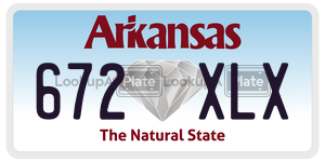 672XLX  license plate in AR