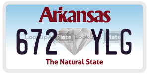 672YLG  license plate in AR