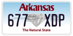 677XDP  license plate in AR