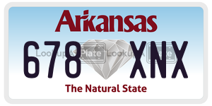 678XNX  license plate in AR