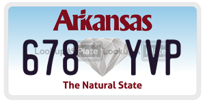 678YVP  license plate in AR