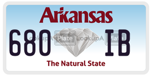 680IB  license plate in AR