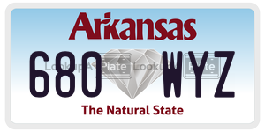 680WYZ  license plate in AR