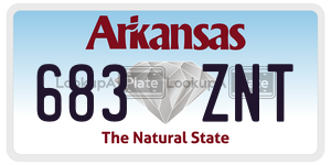 683ZNT  license plate in AR