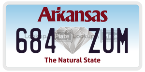 684ZUM  license plate in AR