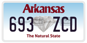 693ZCD  license plate in AR