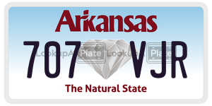 707VJR  license plate in AR