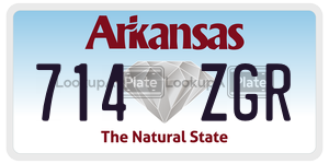 714ZGR  license plate in AR