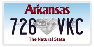 726VKC  license plate in AR