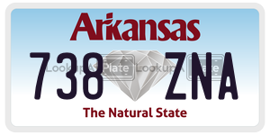 738ZNA  license plate in AR