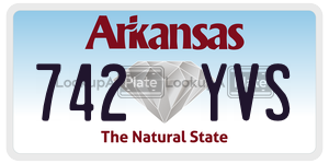 742YVS  license plate in AR