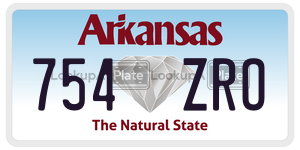 754ZRO  license plate in AR