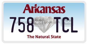 758TCL  license plate in AR