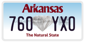 760YXO  license plate in AR