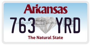 763YRD  license plate in AR