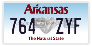 764ZYF  license plate in AR