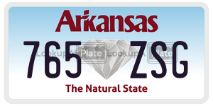 765ZSG  license plate in AR
