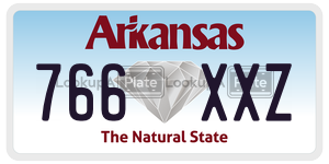 766XXZ  license plate in AR