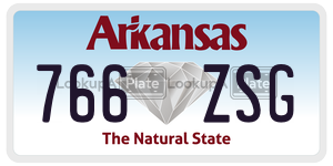 766ZSG  license plate in AR