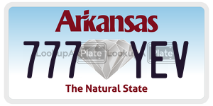 777YEV  license plate in AR