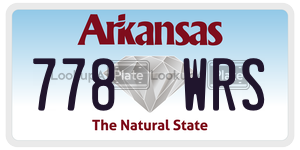 778WRS  license plate in AR