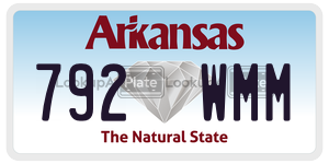 792WMM  license plate in AR