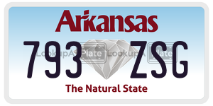 793ZSG  license plate in AR