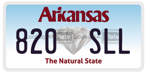 820SLL license plate in Arkansas