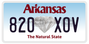 820XOV  license plate in AR